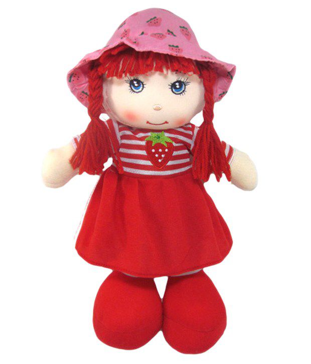     			Tickles Red Smiling Face Doll Stuffed Soft Plush Toy Love Girl Birthday Gifts Home Decoration 35 cm (Color and Slight Design May Vary)