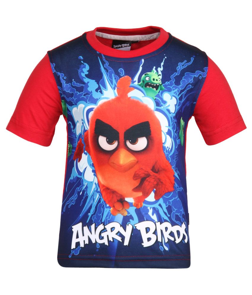 Angry Birds Red Half Sleeves T Shirts - Buy Angry Birds Red Half ...