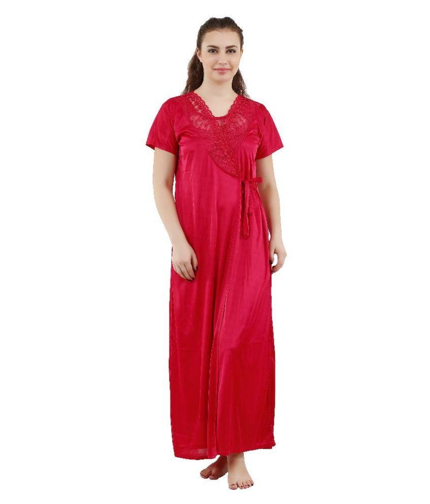 Buy Romaisa Red Satin Nighty & Night Gowns Online at Best Prices in India - Snapdeal