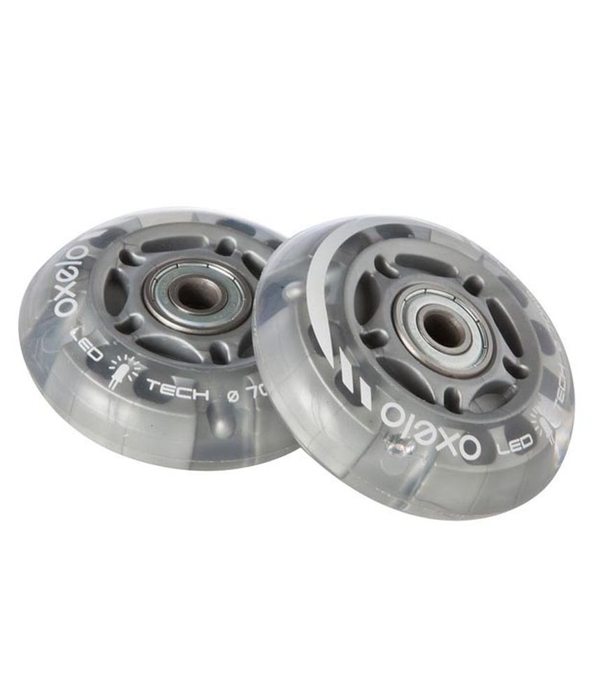 OXELO 80A Flashing Inline Skate Wheels 70 mm (Pack of 2) By Decathlon Buy Online at Best Price