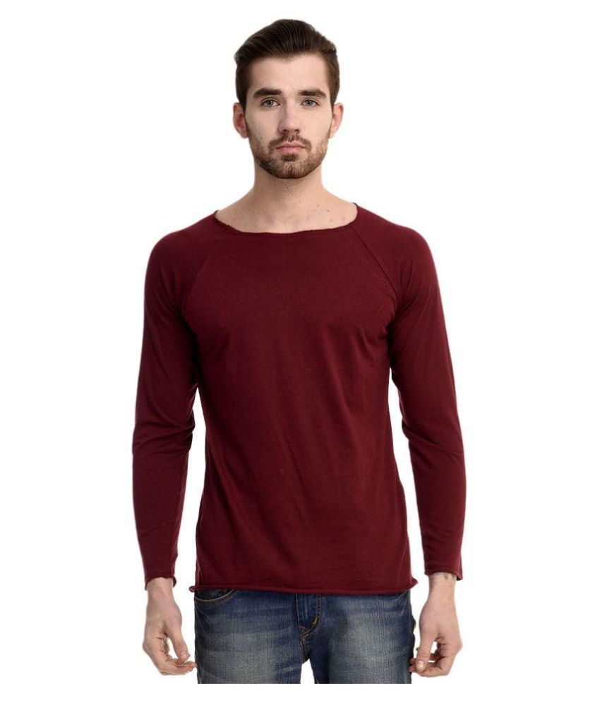 Mimoda Maroon Round T Shirt - Buy Mimoda Maroon Round T Shirt Online at ...