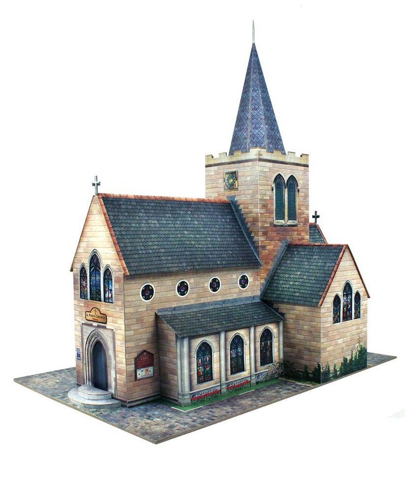 The Citybuilder Multicolour Cardboard Church - Buy The Citybuilder