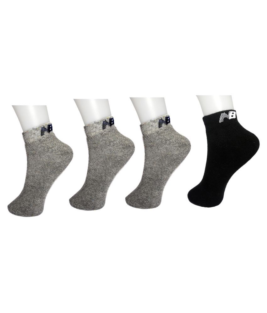 NB Multicolour Cotton Ankle Length Socks - Set of 4: Buy Online at Low ...