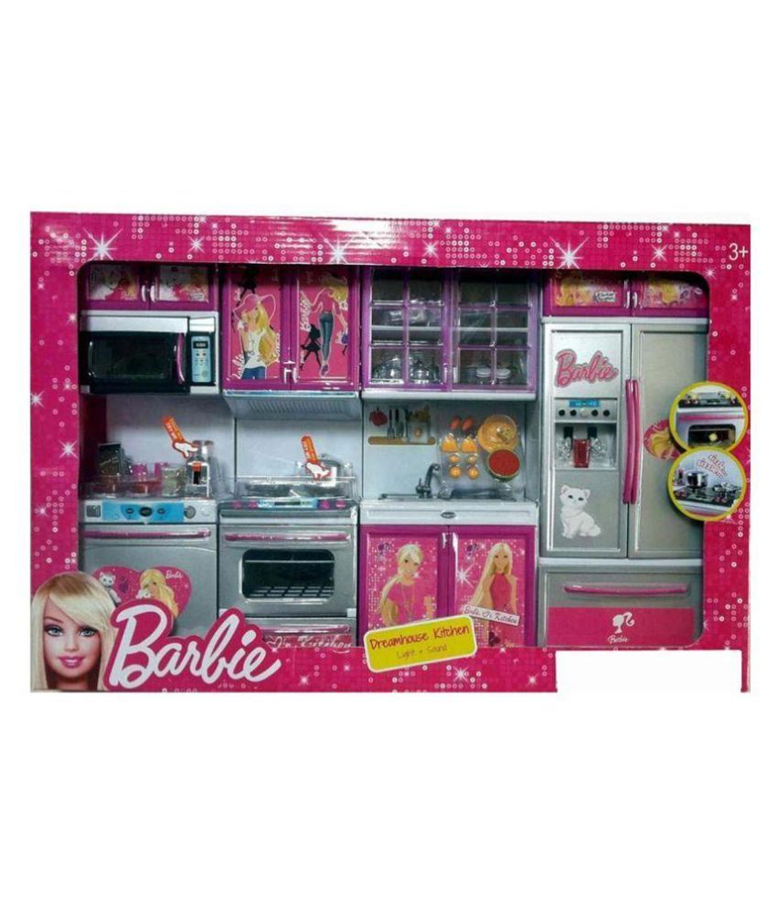 pink plastic kitchen set