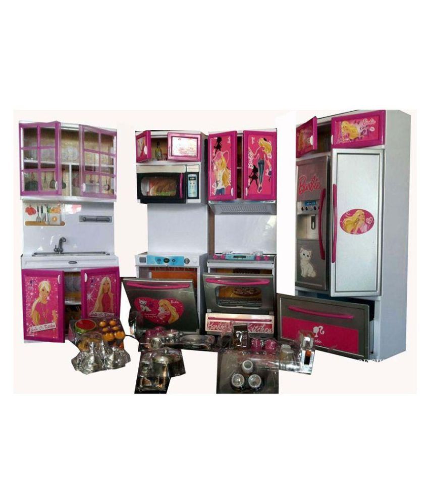 pink plastic kitchen set