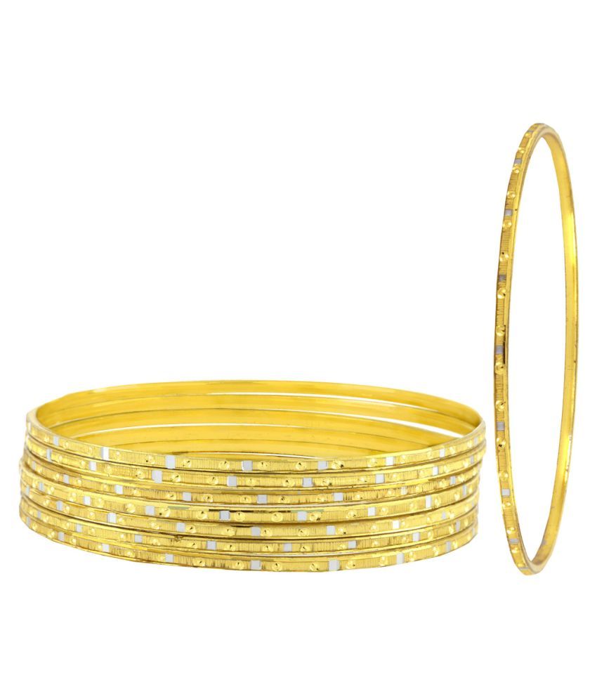     			The Jewelbox Golden Bangle - Set of 8