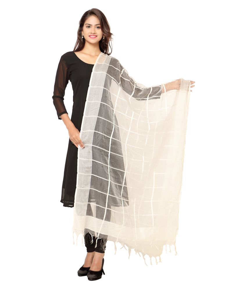 white gown with banarasi dupatta