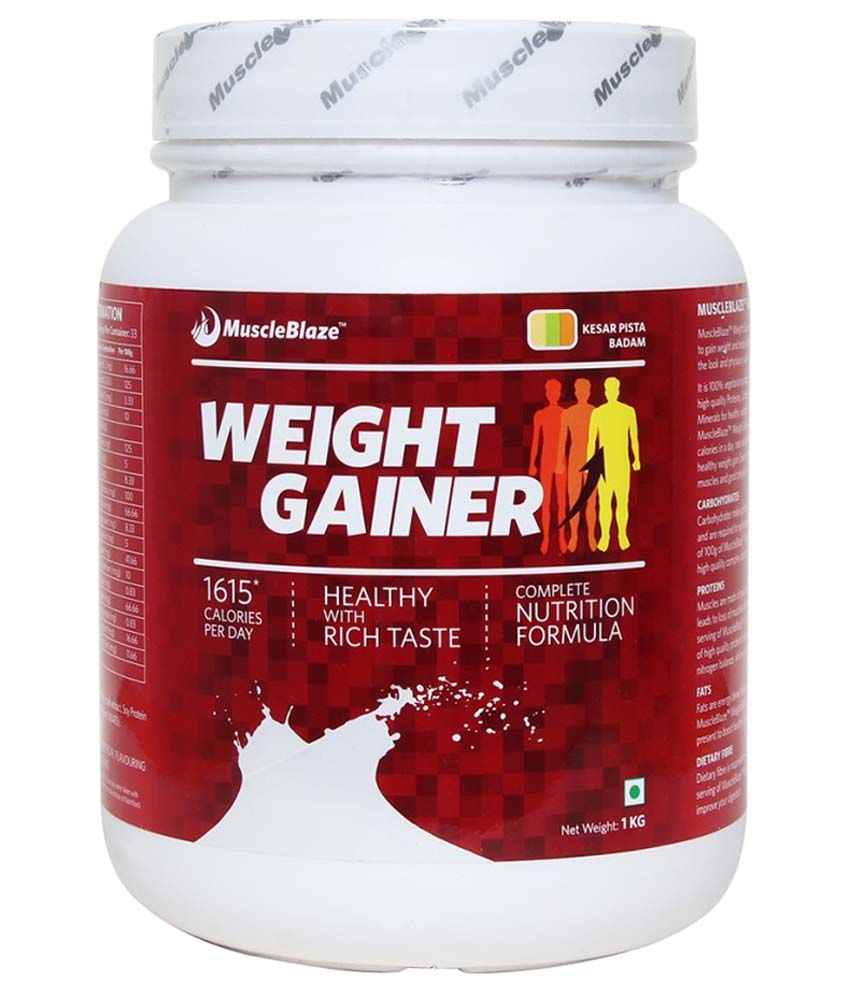 MuscleBlaze Weight Gainer 2.2 lb/ 1 kg, 33 Servings(Kesar Pista Badam