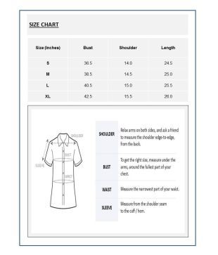 Park Avenue Shirt Size Chart