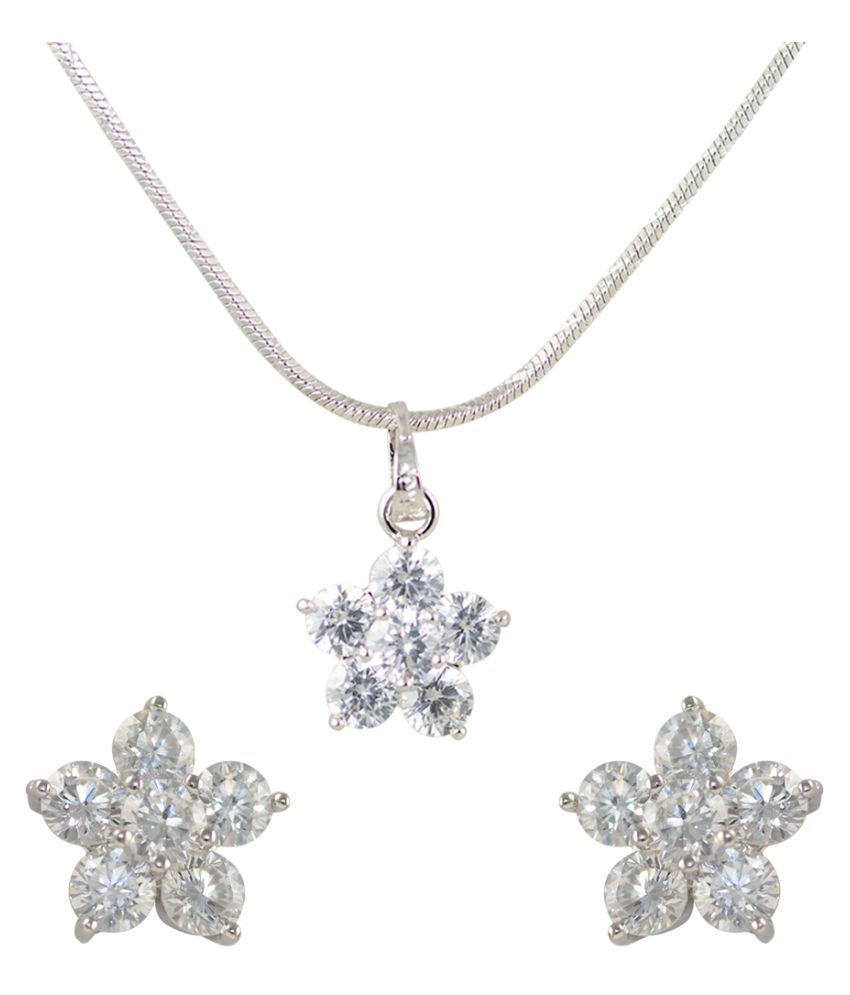 Glitters Online Silver Pendant Set: Buy 