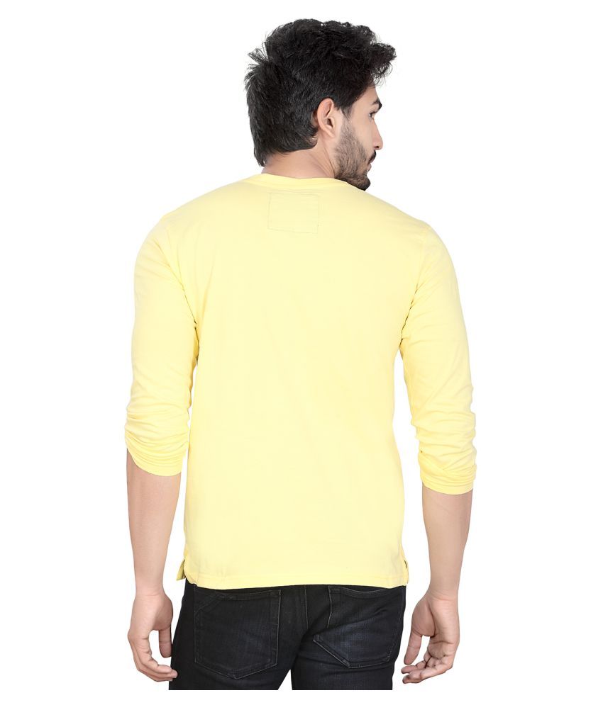 LUCfashion Yellow Henley TShirt Buy LUCfashion Yellow Henley TShirt