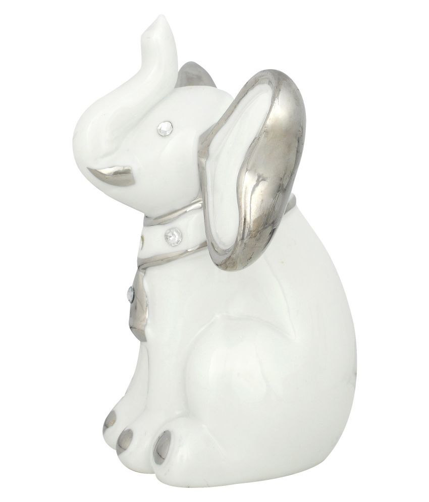 ceramic white elephant statue