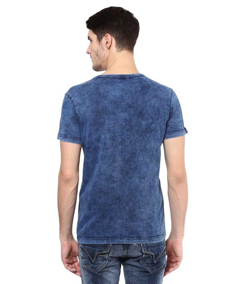 Mufti Navy Blue Solid Slim Fit T-Shirt - Buy Mufti Navy Blue Solid Slim ...