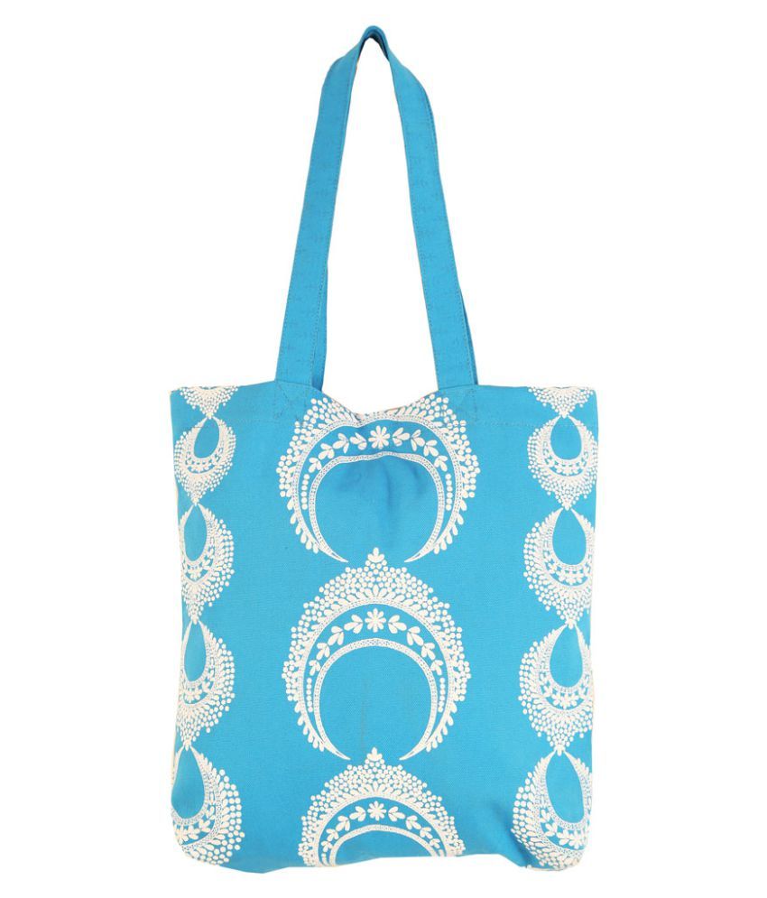 Bag Factory Blue Canvas Tote Bag Buy Bag Factory Blue Canvas Tote Bag Online at Best Prices in