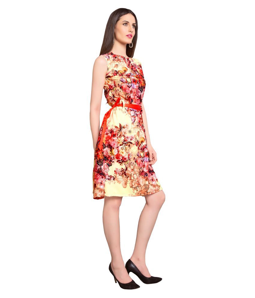 Fabfirki Multi Color Crepe Dresses - Buy Fabfirki Multi Color Crepe ...