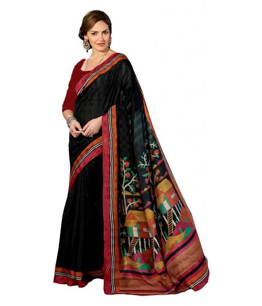 Honey Fashion Black Bangalore Silk Saree Buy Honey Fashion Black