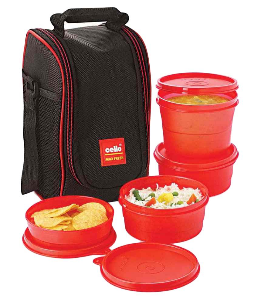     			Cello Max Fresh Super Lunch 4 Container-Red