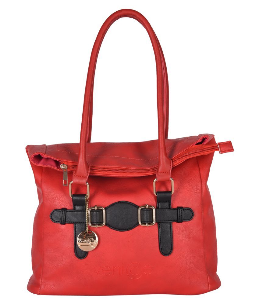 red leather shoulder handbags