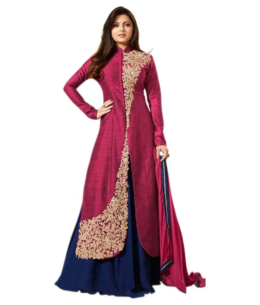 H Wine Maroon Bangalore Silk Dress Material Buy H Wine