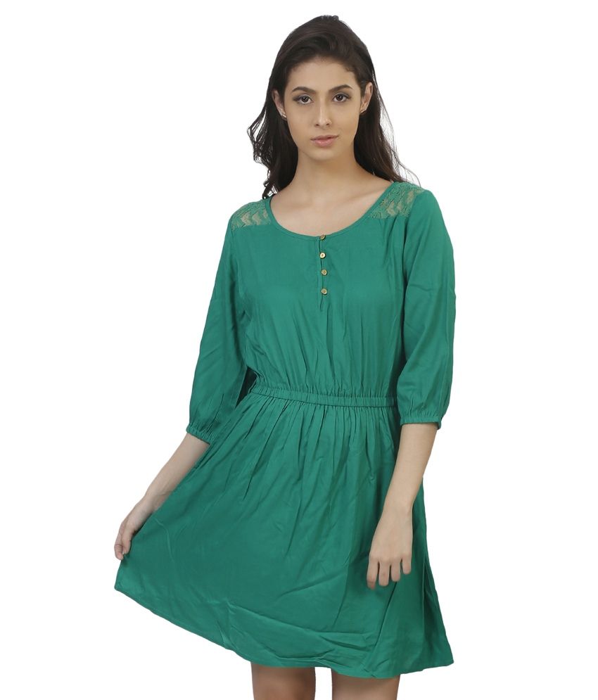 Mansi Collections Green Viscose Shift Buy Mansi Collections Green