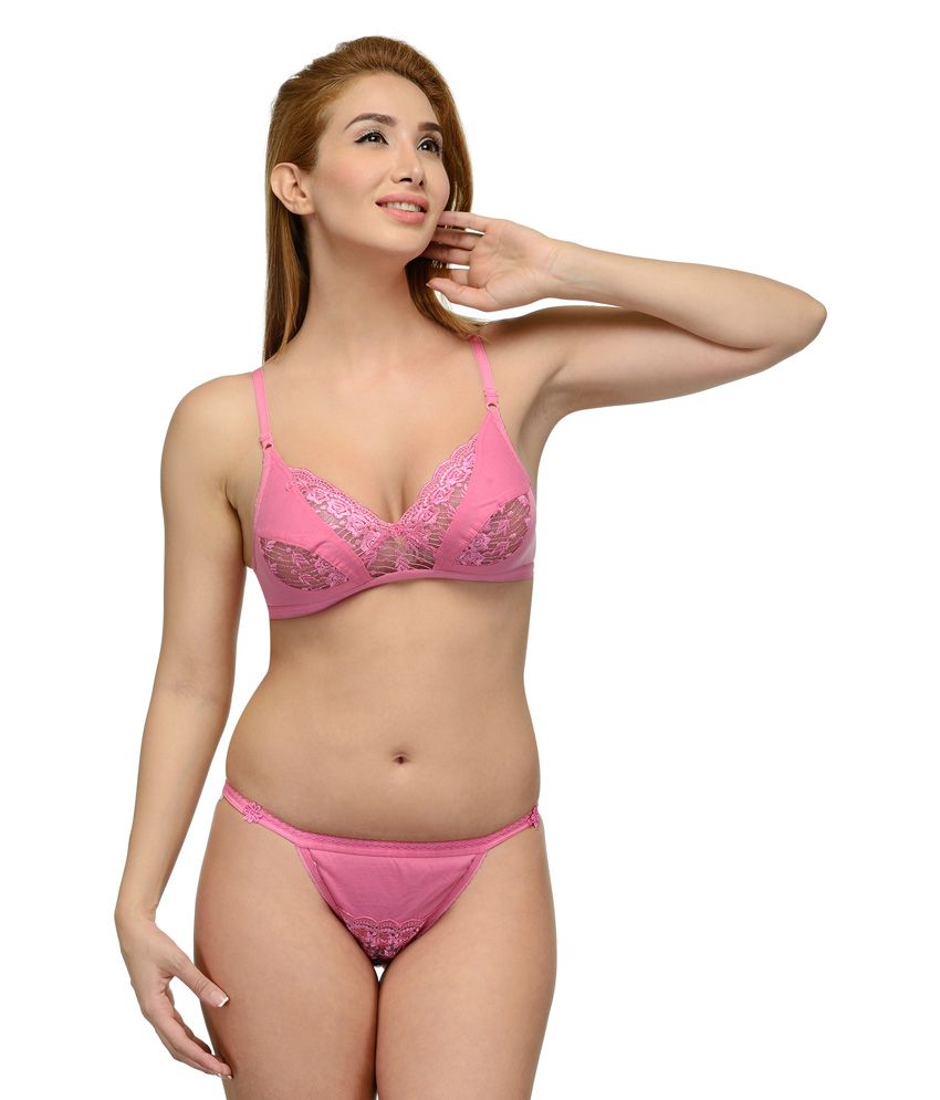 Buy Girls Care Pink Cotton Bra Panty Sets Online At Best Price