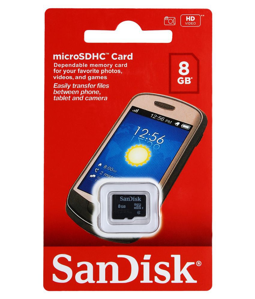 SanDisk Basic 8 GB Micro SDHC Class 4 Memory Card - Memory Cards Online ...