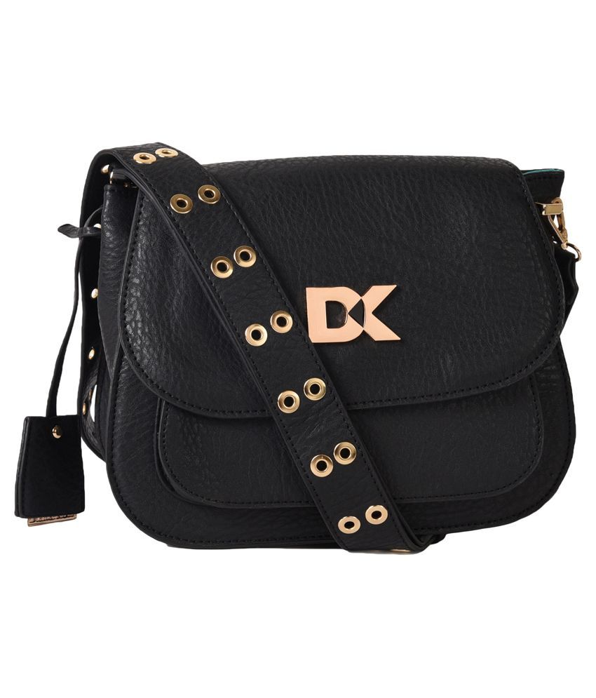 Diana Korr Black Faux Leather Sling Bag Buy Diana Korr Black Faux