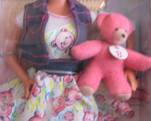barbie doll and teddy bear