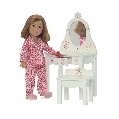 18 Inch Doll Furniture Bedroom Vanity With Chair Fits American