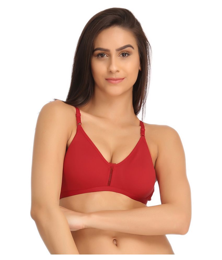     			Clovia Red Cotton Bras