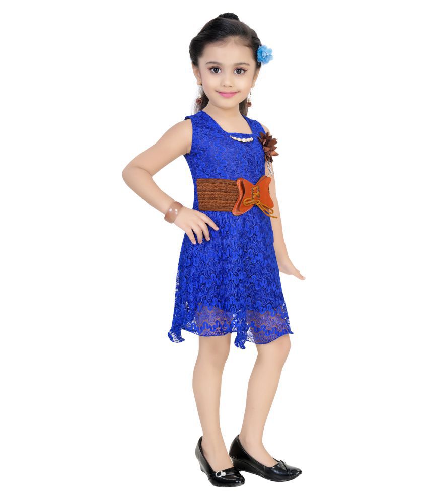 Fusion India Blue Net Frock - Buy Fusion India Blue Net Frock Online at ...