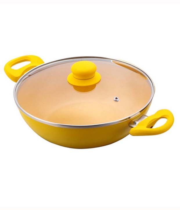 yellow non stick cookware set