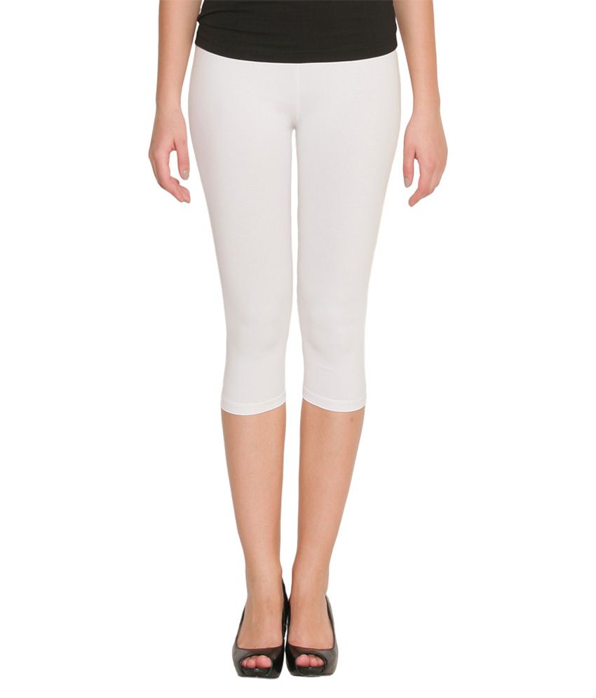 Buy G2W White Cotton Capris Online at Best Prices in India - Snapdeal
