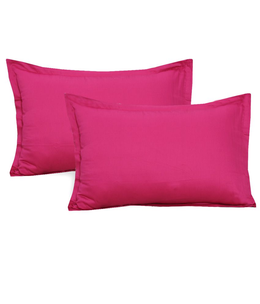    			Divine Casa Pink Cotton Pillow Cover Buy 1 Get 1