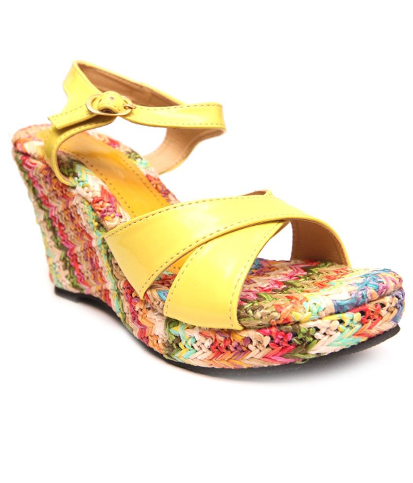 wedge heels yellow