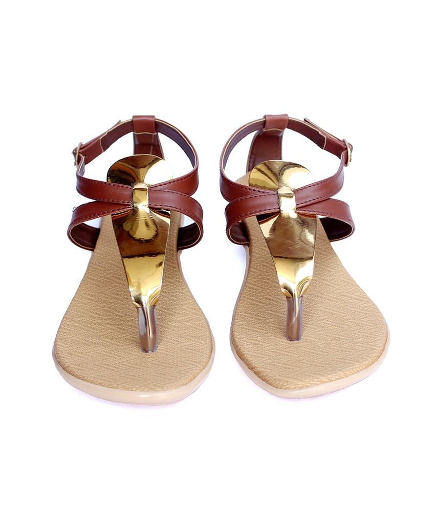 new look brown flat sandals
