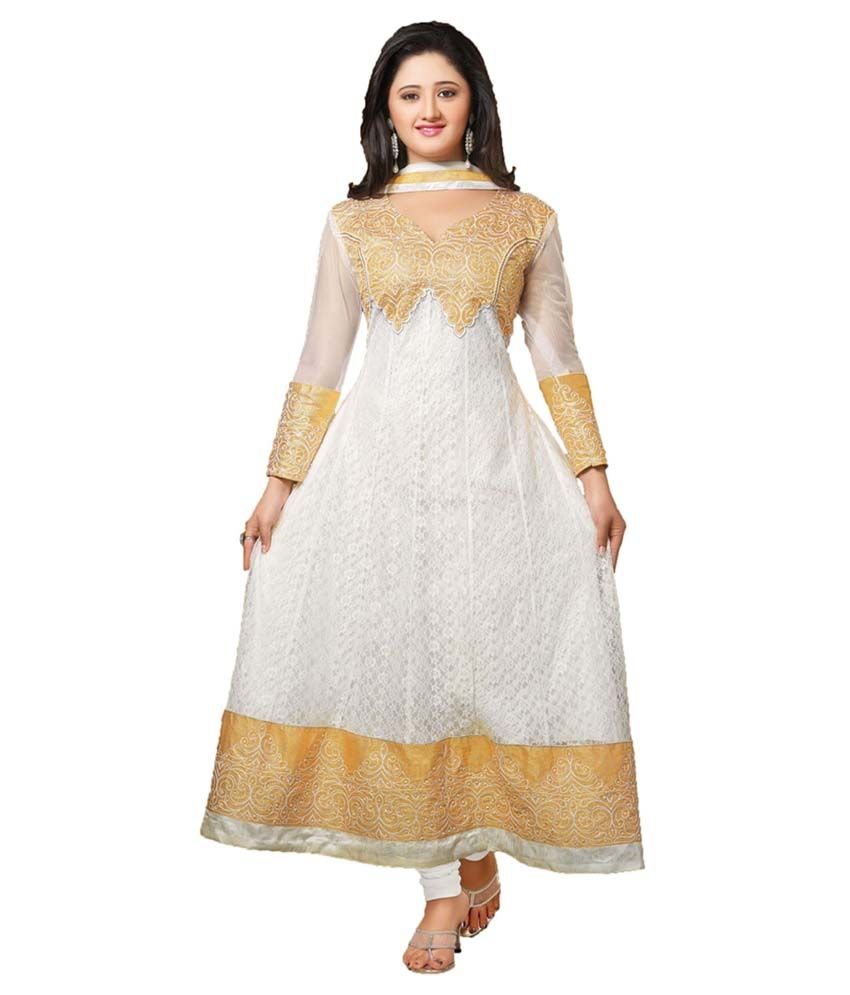 white colour party frock