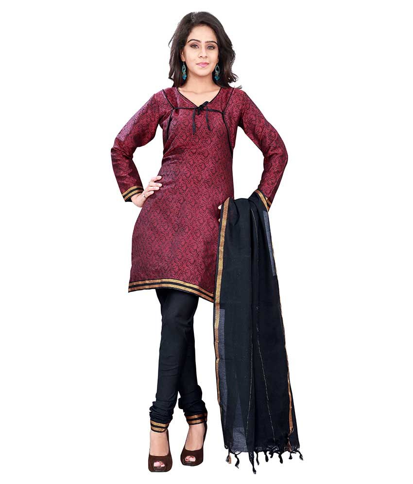 Florence Pink Cotton Semi Stitched Dress Material Buy Florence Pink