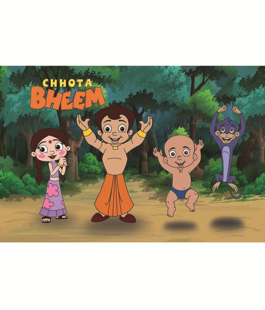 Sassoon Green Beige Chota Bheem Jungle Nylon Floor Mat For Kids