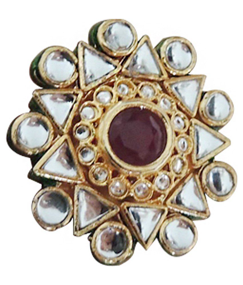 Posh By Rathore Golden Alloy Kundan Ring: Buy Posh By Rathore Golden ...