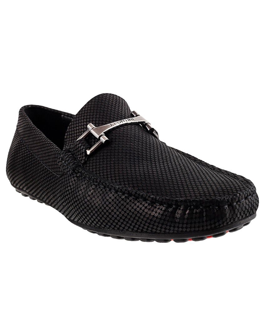 J Fontini Black Loafers - Buy J Fontini 