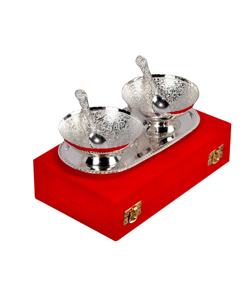 Jewel Fuel Silver Plated Diwali Gift Bowl Set 5 Pieces Buy Jewel Fuel Silver Plated Diwali