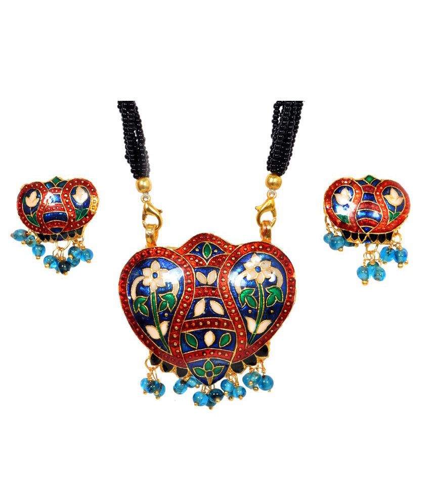 The Trendy Trendz Rajasthani Meenakari Necklace Earring Set