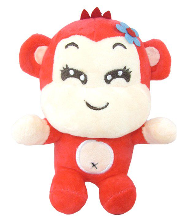     			Tickles Red Smarty Monkey Stuffed Soft Plush Animal Toy for Kids 16 cm