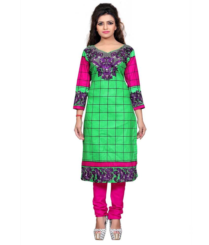Unstitched cotton kurti material online clearance