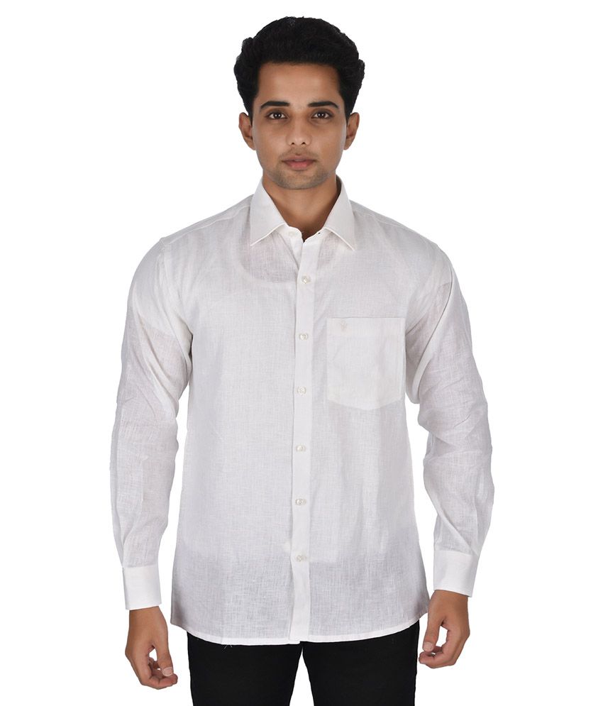 Ramraj linen white shirts price clearance