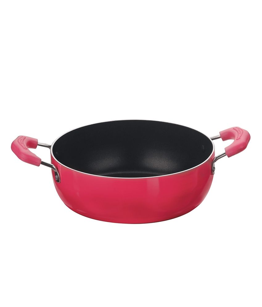 Kitchen Essentials Pink Induction Base Nonstick Cookware Set 3 Pcs