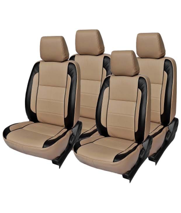 Elaxa Beige Pu Leatherite Car Seat Cover For Maruti Ritz Set Of 4 Buy Elaxa Beige Pu Leatherite