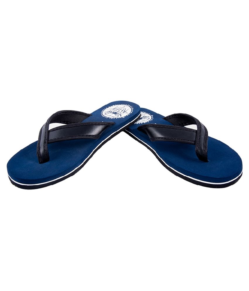 navy blue flip flops leather