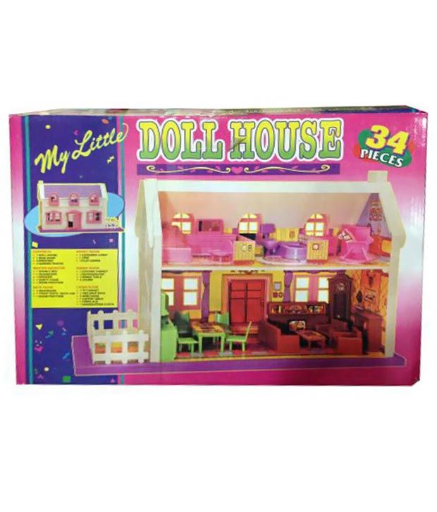 pink plastic dollhouse